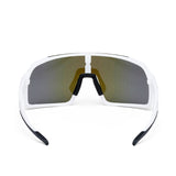 ES16 Enzo Fahrradbrille. Weiß mit blauer Linse.